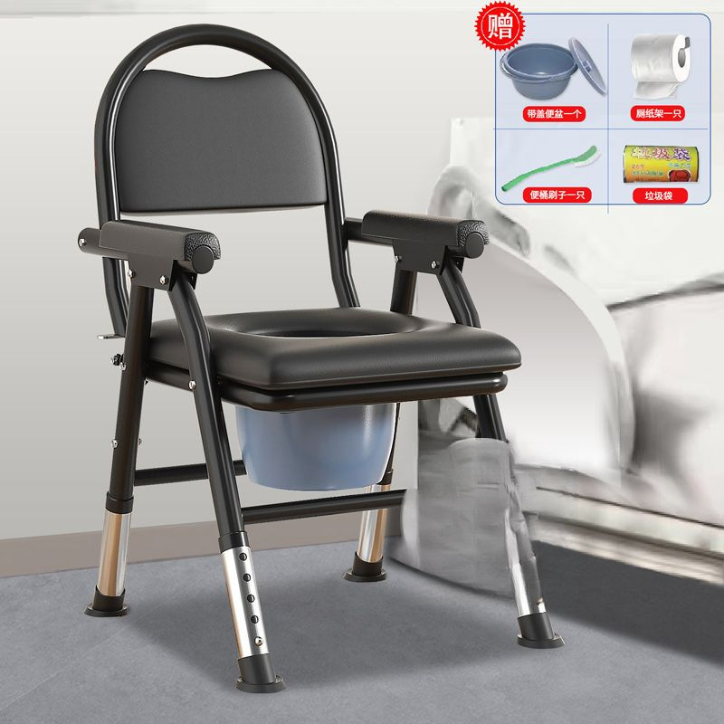 Elderly toilet, mobile toilet, disabled toilet chair, foldable, patient, pregnant woman, home toilet stool, reinforced Specification drawing