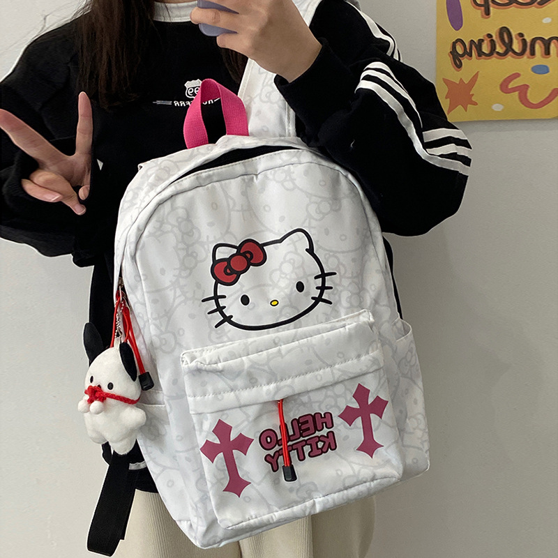 New cute and niche backpack, high school student printed schoolbag, large-capacity, lightweight and girlish bag details Picture