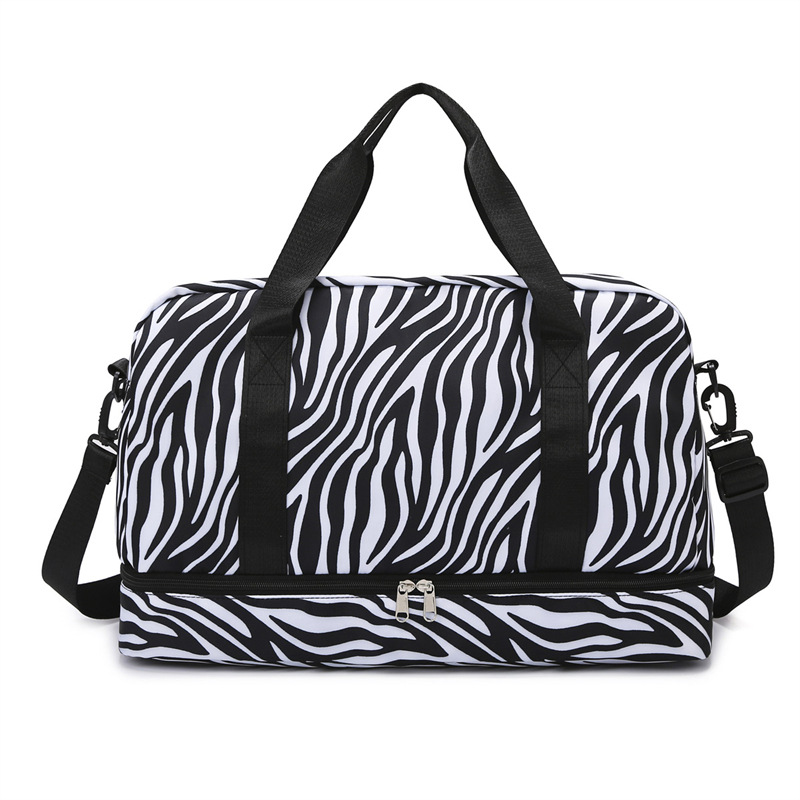 New milk pattern short-distance travel bag, luggage bag, large-capacity single-shoulder handbag, fashionable, casual and fitness storage bag Item Picture