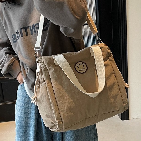 Single-shoulder bag, Japanese-style handbag design, single-shoulder bag, Korean-style college student trendy artistic casual fabric crossbody bag details Picture
