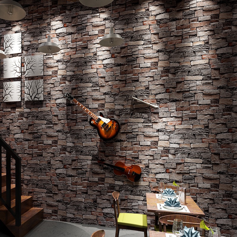 Retro and nostalgic 3D stereoscopic brick-like brick patterns, brick wallpaper, coffee shop, bar, restaurant, cultural stone, red brick wallpaper Specification drawing