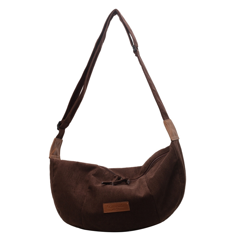2024 New corduroy bag, autumn and winter women's bag, commuting dumpling bag, casual and versatile crossbody bag Item Picture