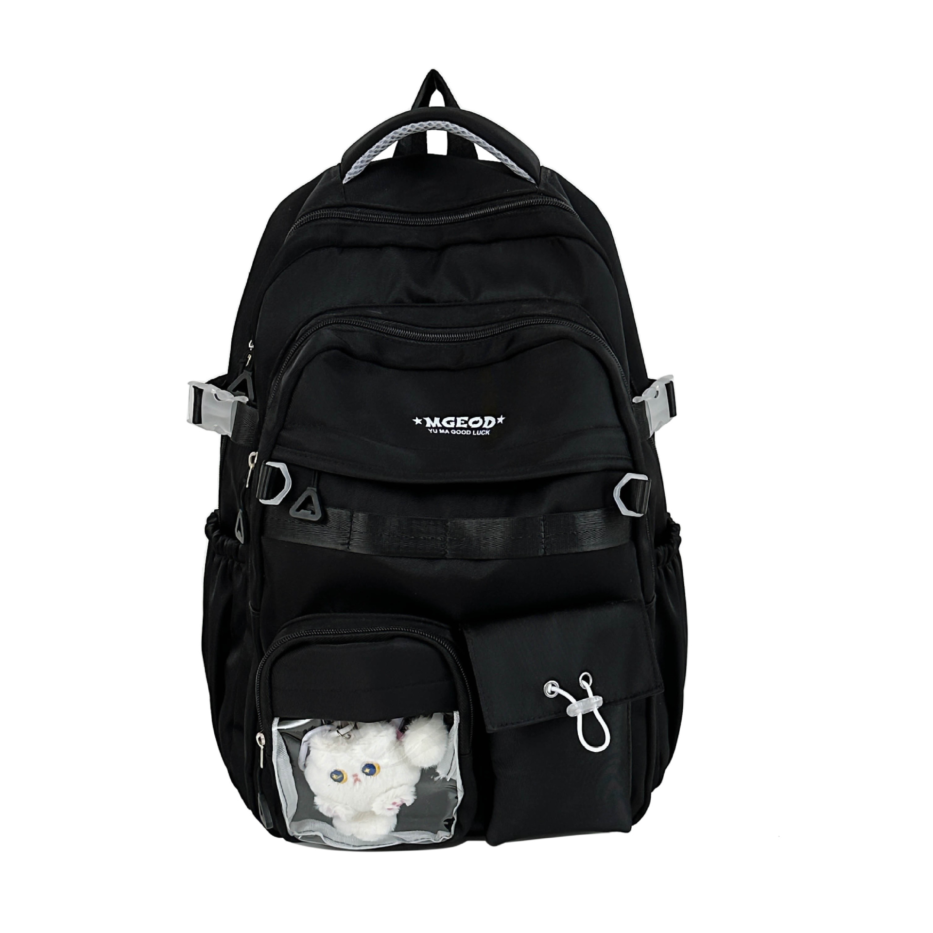 Japanese-style ins campus casual solid-color schoolbag, simple and versatile, lightweight couple backpack, high school and college student backpack Item Picture