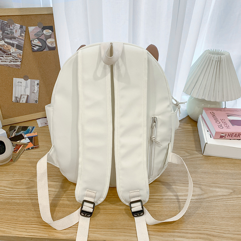 A fresh, unique and funny backpack for a girl with a color-blocking cartoon and cute girl. It's a backpack for traveling and outings Specification drawing