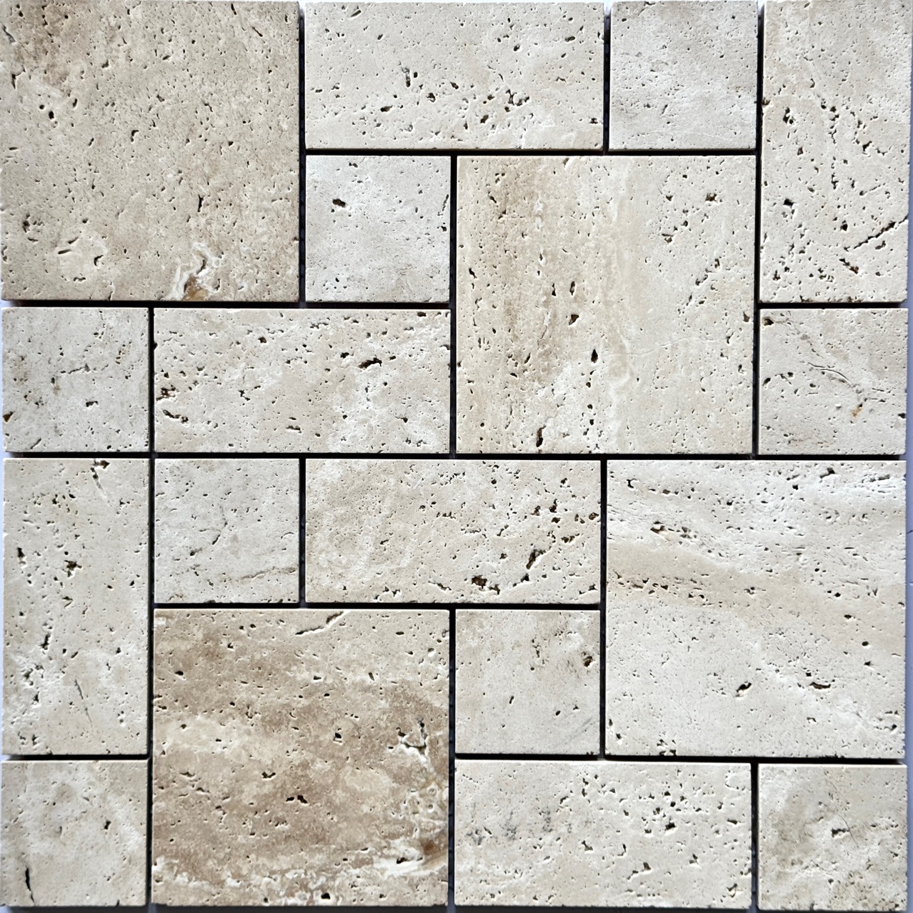 Lime stone marble Mosaic Roman Mosaic ancient castle villa homestay anti-slip stone travertine base floor tiles details Picture