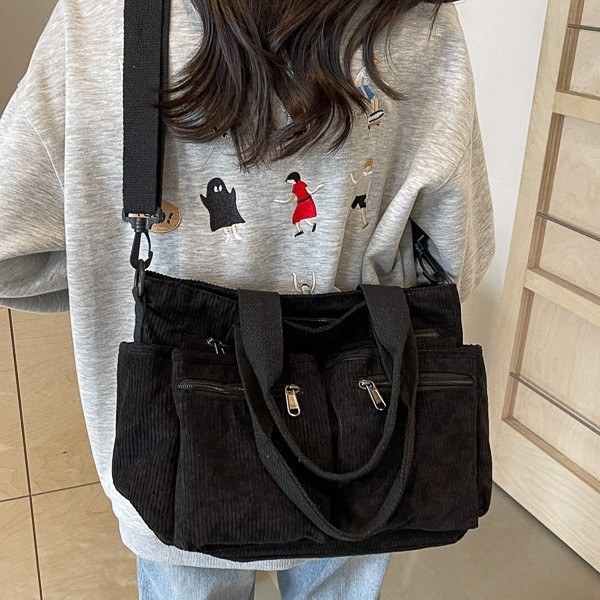 Fashionable new multi-pocket tote bag, a niche and versatile commuting handbag, sturdy and durable, large-capacity single-shoulder crossbody bag full figure
