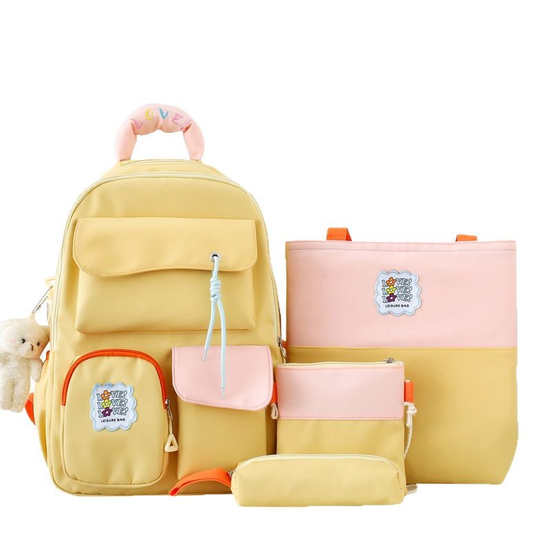 Direct sales from the manufacturer of the 2025 new high-appearance-level backpack for girls, large-capacity Korean version backpack for middle and high school students Item Picture