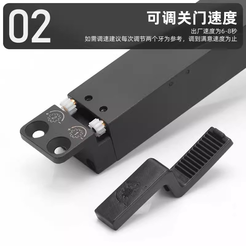 Small accessories for the slot-free central axis revolving door, aluminum frame wooden door, automatic closing floor spring, hidden top and bottom axis Specification drawing