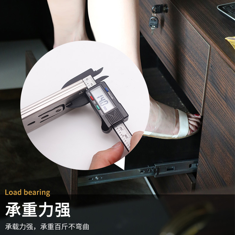 Casrui stainless steel slide rails, modern, simple and silent drawer slide rails, double-row steel ball three-section slide rails, silent Application Scenario
