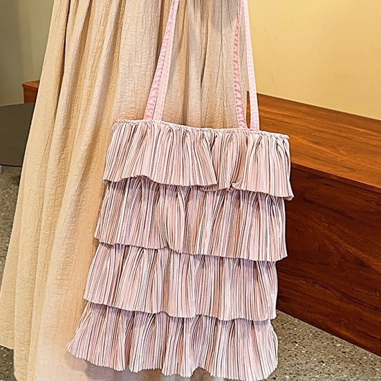 New Korean princess-style pleated skirt bag for women, sweet and fashionable tote bag, trendy single-shoulder bag details Picture