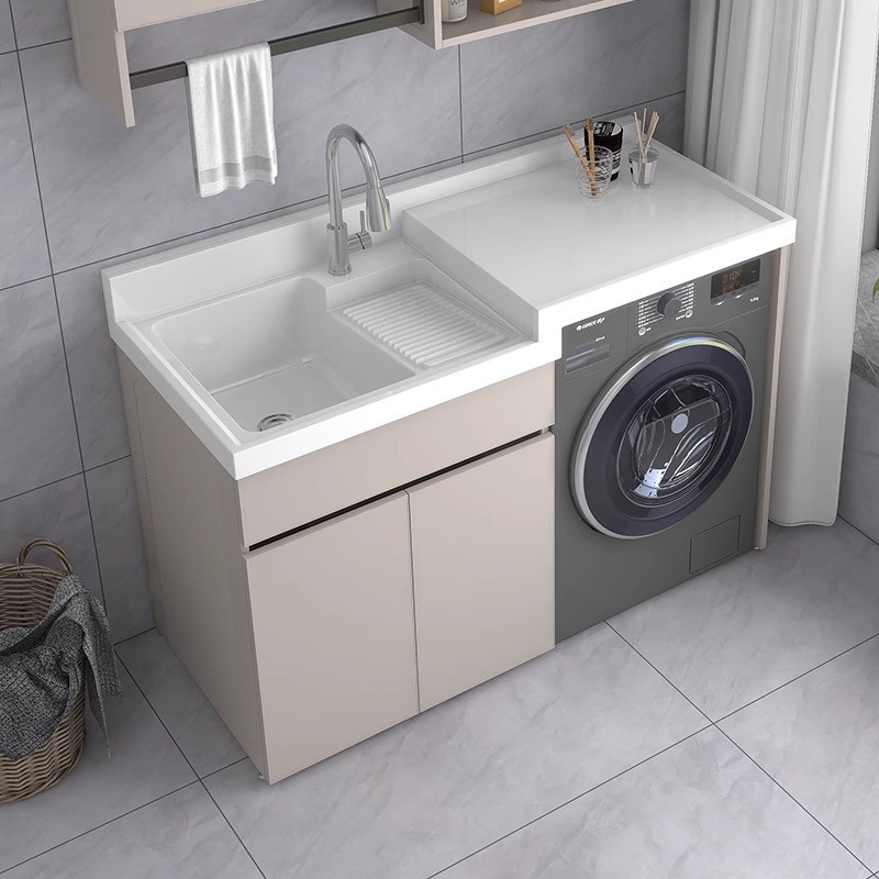 Kxh honeycomb aluminum laundry cabinet, integrated balcony cabinet, washbasin and wardrobe combination, ready-made washbasin, washbasin with washboard details Picture