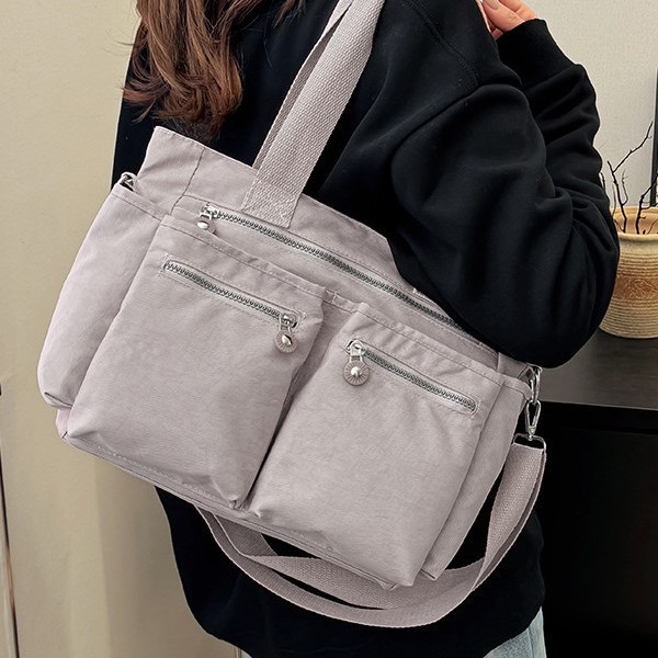 Large-capacity women's water-resistant nylon handbag, women's crossbody bag with multiple pockets, casual tutorial bag Specification drawing