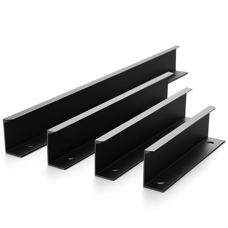 Modern and simple cabinet, wardrobe door and drawer handles with no drilling edge sealing and extended invisible aluminum profiles Item Picture