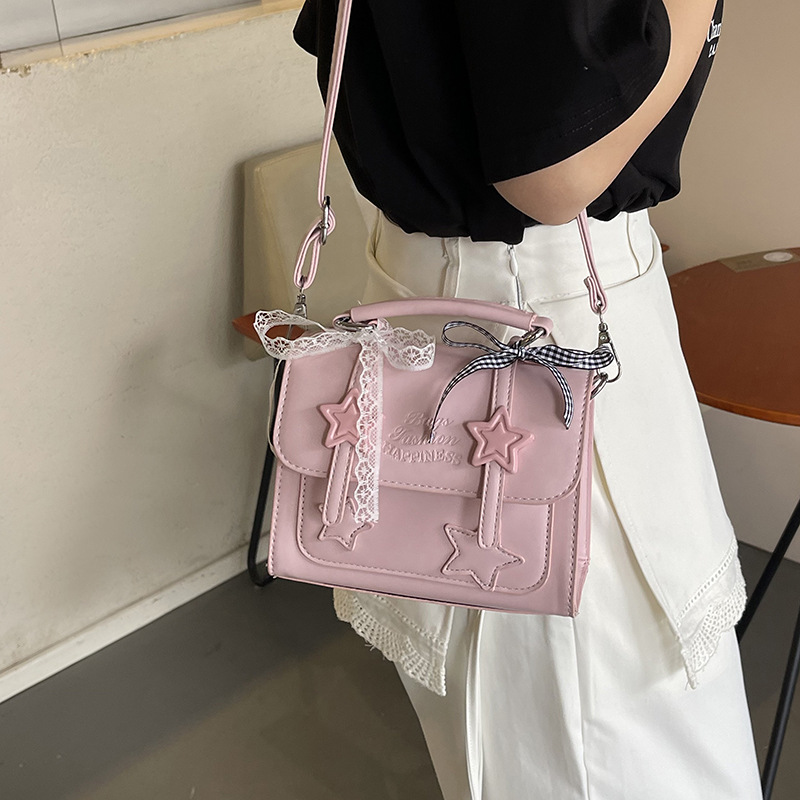 Fresh and sweet girl's casual backpack 2025 new style fashionable hand-carried single-shoulder bag Korean school style crossbody bag Specification drawing