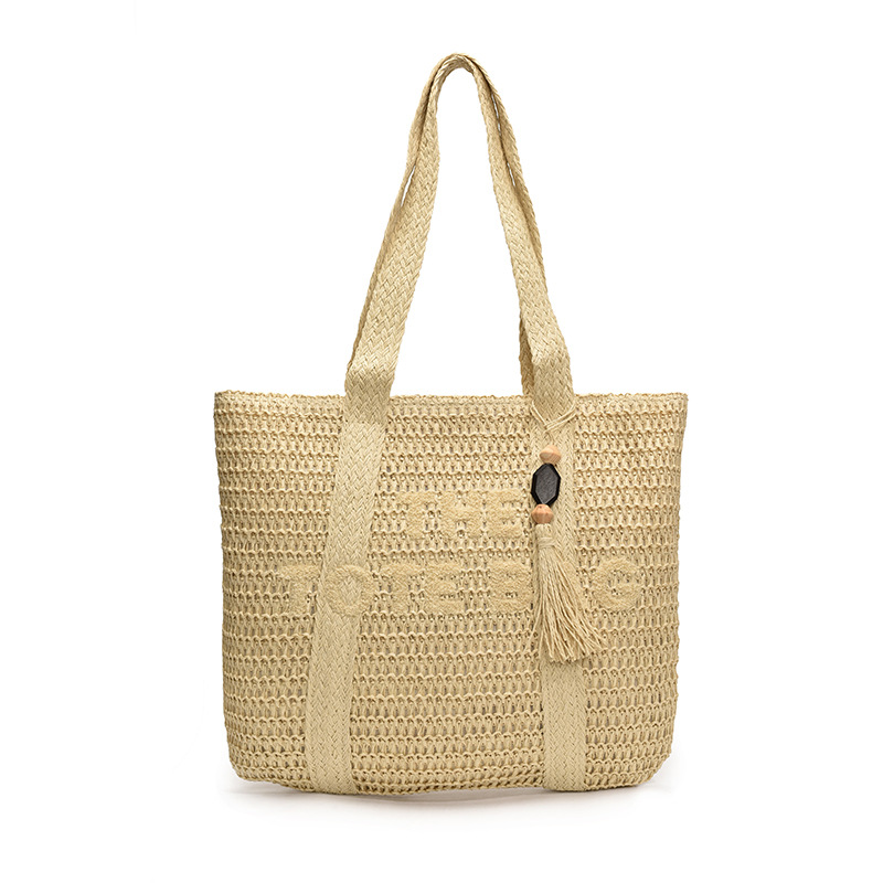 Forest-style straw woven bag for women 2025 New trendy, fashionable and retro tote bag with large capacity and vacation style woven bag Item Picture