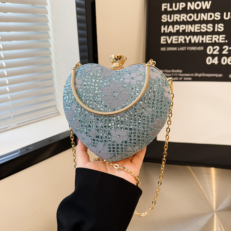 New Spring/Summer 2025 Love Dinner Bag, women's sequined women's bag, simple and stylish single-shoulder bag, crossbody armpit bag full figure