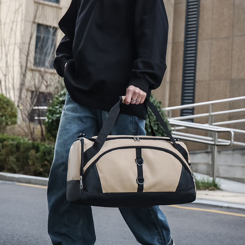 Large-capacity luggage bag, simple and casual storage bag for going out, dry and wet separation, hand-held business trip crossbody travel bag Specification drawing