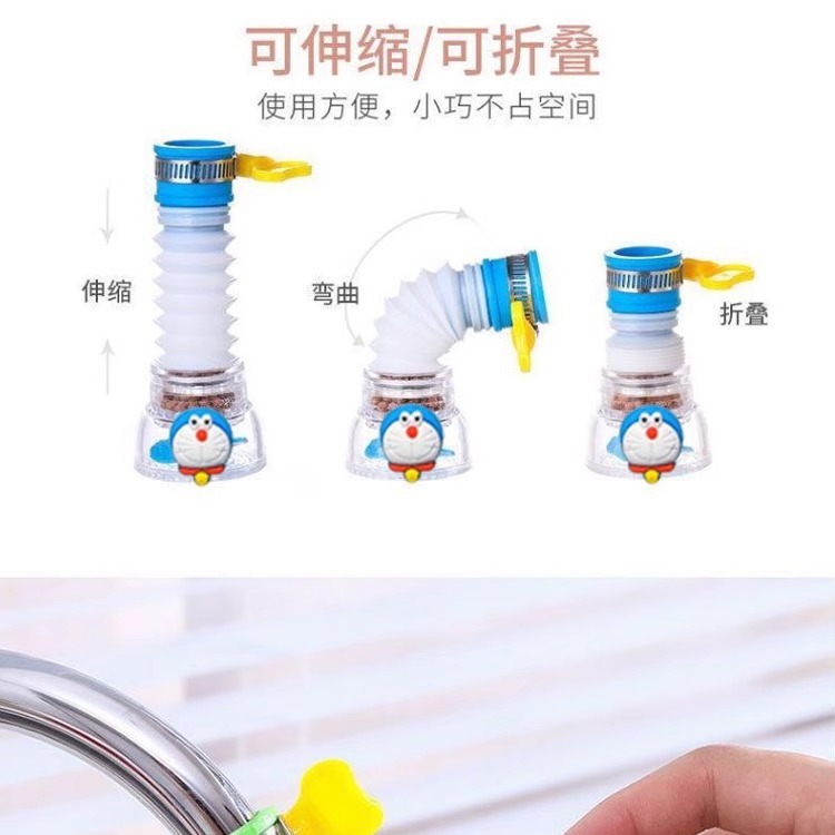 Kitchen splash-proof faucet, water filter, universal telescopic rotary filter for water pipes, and universal for dormitory shower heads Specification drawing