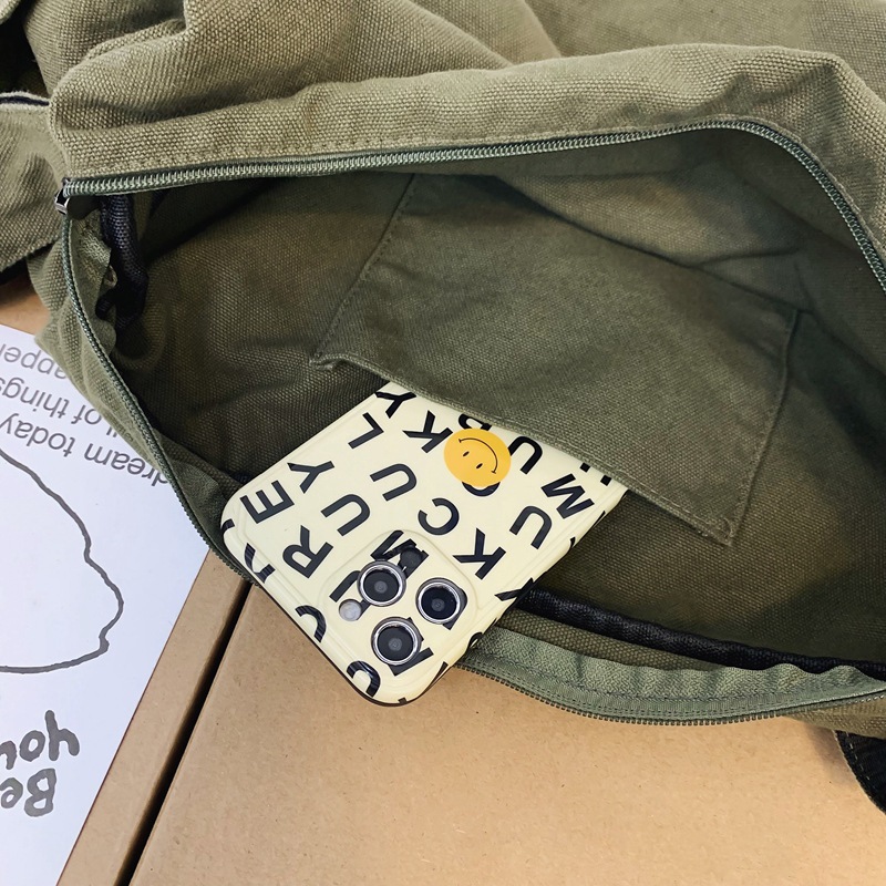 Washed canvas bag, women's laid-back style crossbody bag, women's artistic style college student class bag, casual single-shoulder postman bag Application Scenario