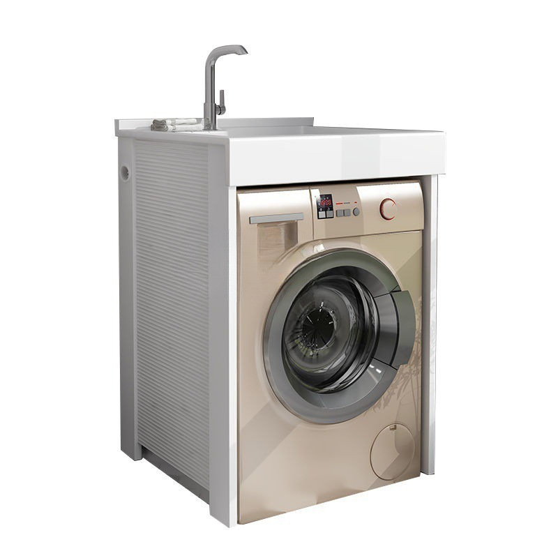 Space aluminum balcony laundry cabinet combination, high and low drum laundry sink, platform with washboard integrated washing wardrobe companion Specification drawing