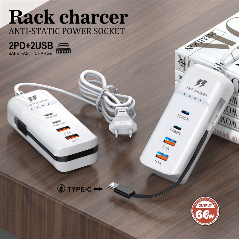 The new mobile phone charger pd+usb multi-port head power strip is suitable for Apple and Android 3.1a socket type-c full figure