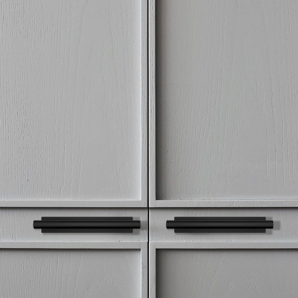 Modern and simple self-adhesive handles for drawers, cabinets, sliding door handles, sliding door handles, black handles Specification drawing