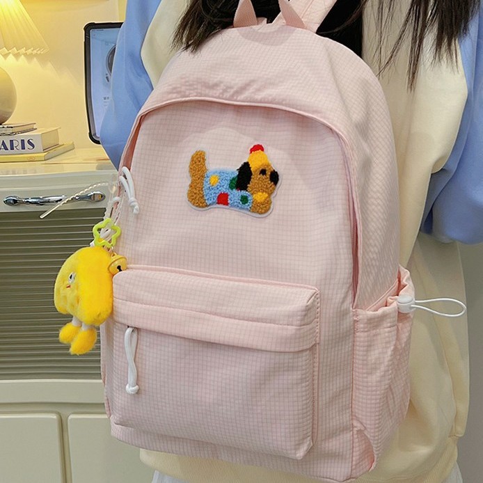 Japanese-style InS-style cute puppy schoolbag for high school girls, girlish schoolbag, casual campus backpack for college students Specification drawing
