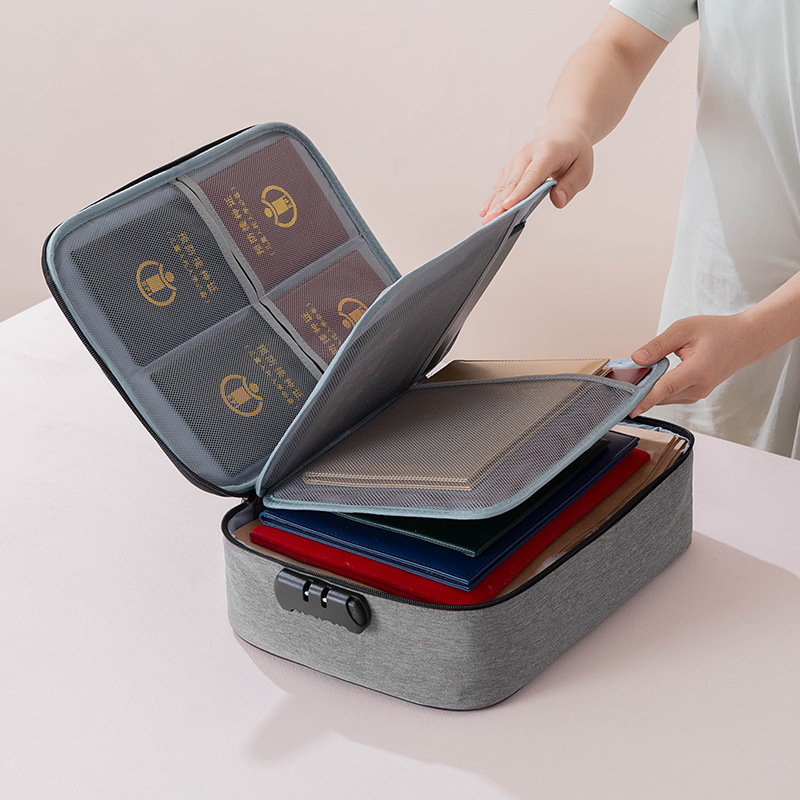 Household multi-layer document storage bag, large-capacity multi-functional storage box, certificate document passport card holder bag, organizing bag Specification drawing