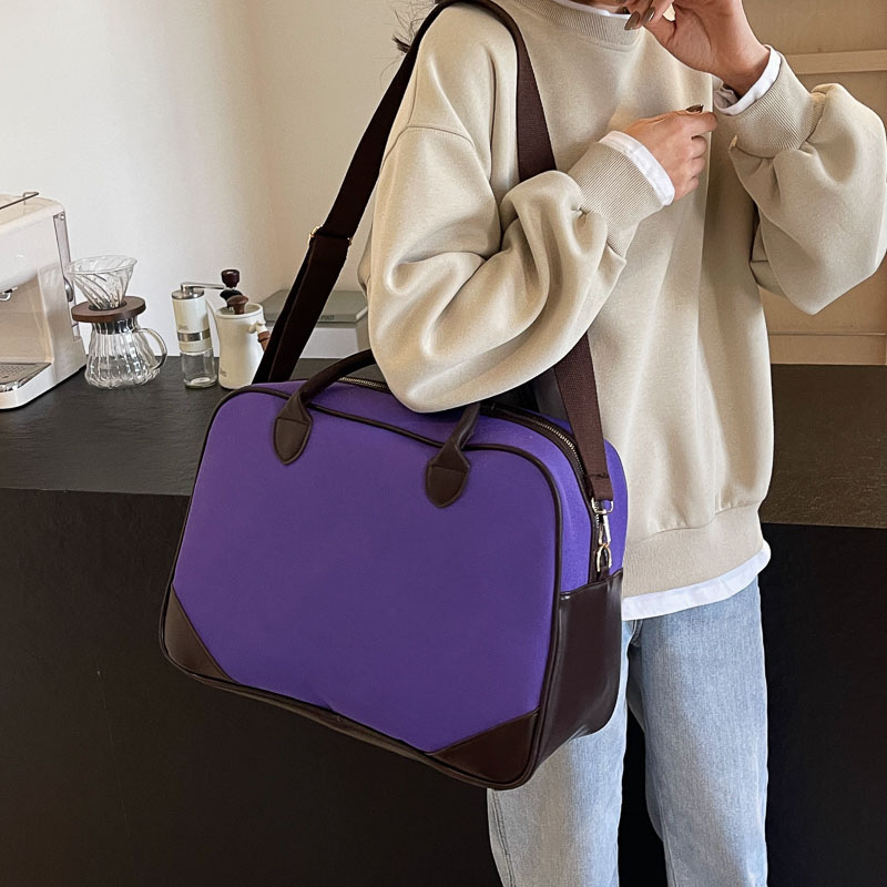 2025 New Korean-style retro travel bag, trendy hand-held yoga and fitness bag, single-shoulder crossbody canvas storage bag Specification drawing