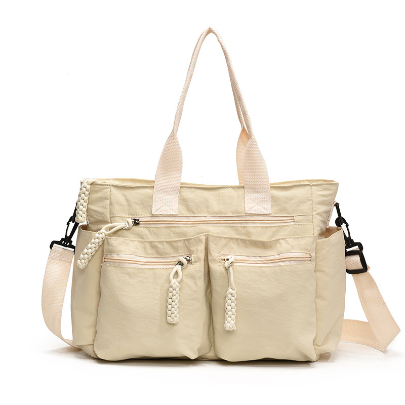 New Korean-style nylon women's single-shoulder handbag, large-capacity hand-held tote bag, outdoor casual crossbody travel bag Item Picture