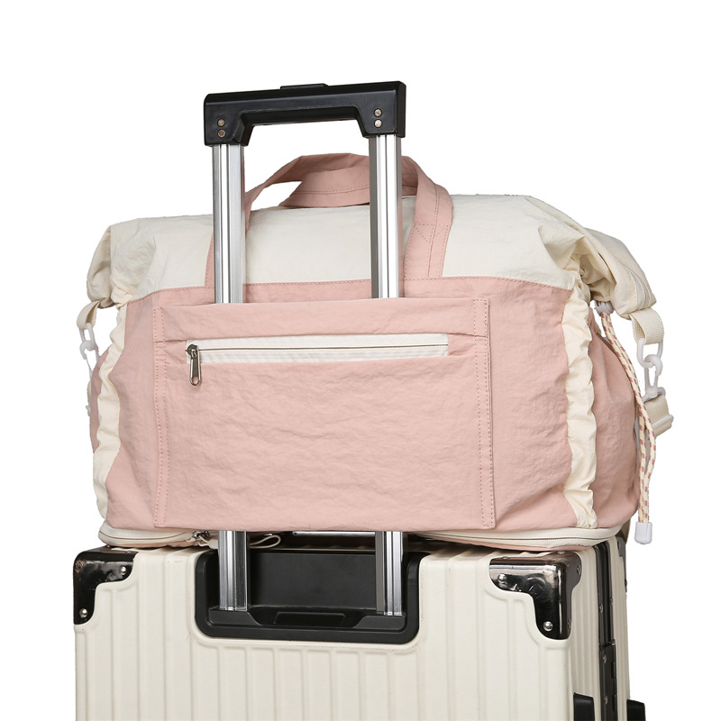 Large-capacity short-distance travel bag, expandable and foldable hand-held luggage bag, dry and wet separation, sports training yoga bag Specification drawing