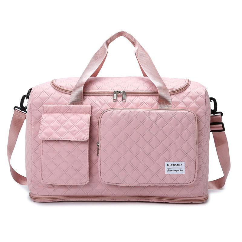 The new short-distance travel bag, diamond-shaped dry and wet separation sports handbag, expandable large-capacity yoga bag and fitness bag Item Picture