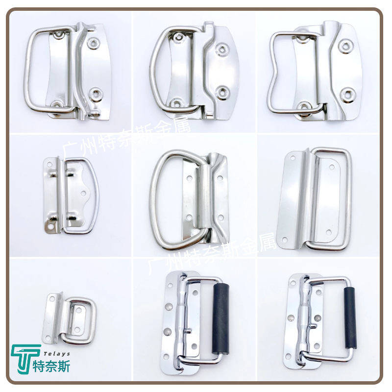 Wholesale of 304 stainless steel handle, spring folding handle, wooden box handle, drawer tools, industrial box, heavy handle full figure