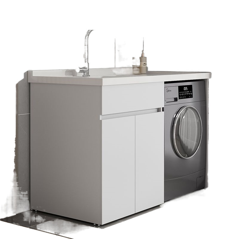 Honeycomb aluminum balcony washing wardrobe companion combination, drum washing cabinet, integrated washing pool platform with washboard Item Picture