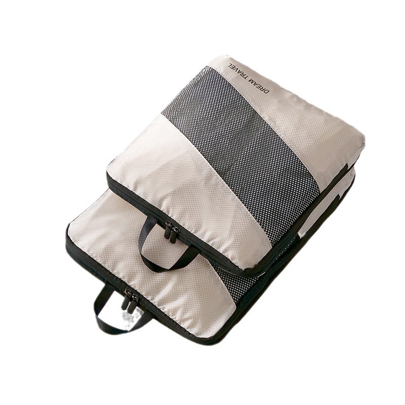 Thickened polyester fabric travel clothing storage bag, travel supplies set, outfit mouth shoe cover, six-piece set storage bag Item Picture