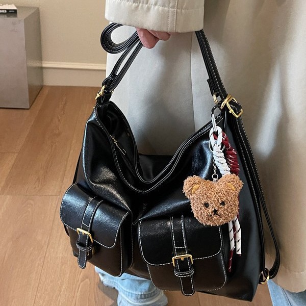 Spring 2025 new niche handbag, fashionable commuting retro single-shoulder underarm bag, large-capacity crossbody bucket bag details Picture