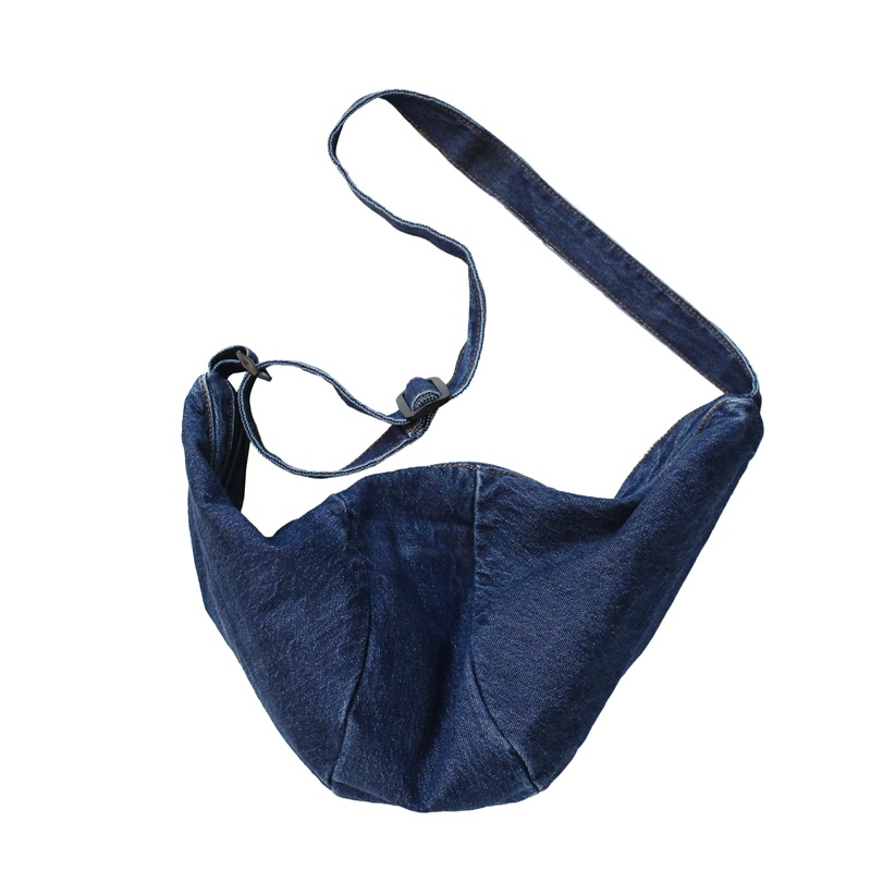 Denim canvas bags, men's and women's crossbody bags, casual single-shoulder bags, fabric dumpling bags, retro and artistic women's bags, trendy Item Picture