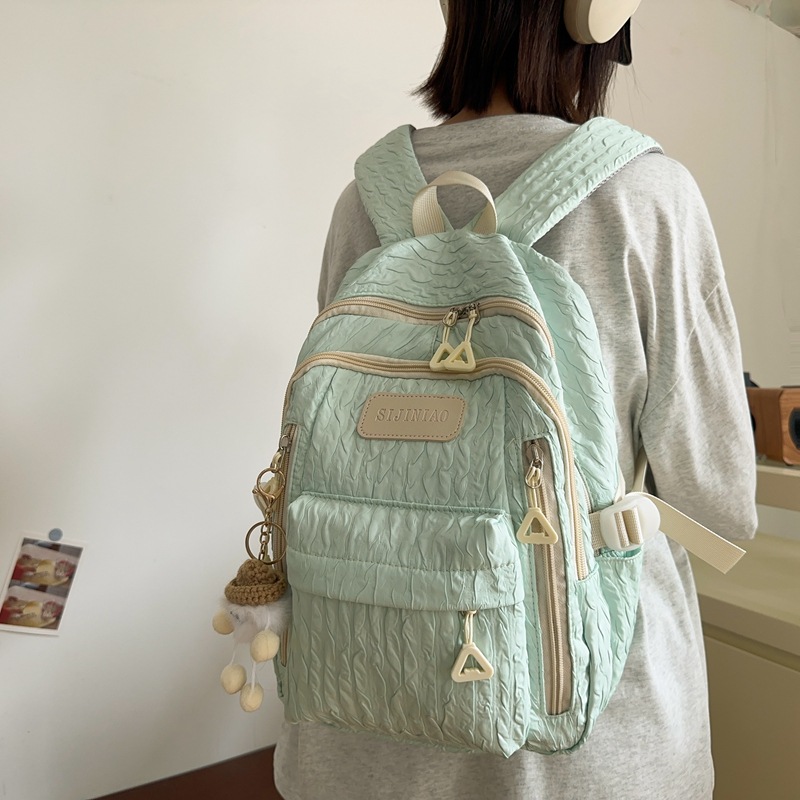 New cross-border schoolbag for girls, simple school style, large capacity backpack for junior high school, senior high school and primary school students, Korean version travel backpack details Picture