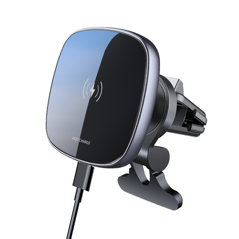 New magnetic car wireless charger, metal alloy mobile phone stand, car charging stand, 15W wireless charging Item Picture