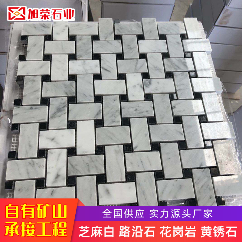 Natural marble Mosaic, Carrara white, natural stone, rock plate, artificial stone, environmentally friendly rock color full figure