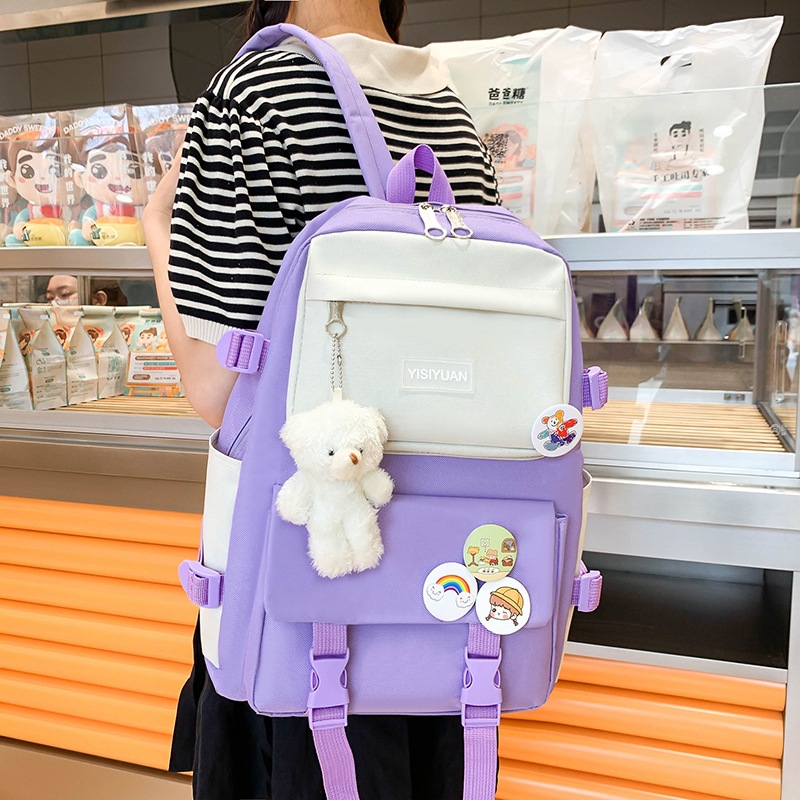 Wholesale of new casual canvas backpacks for primary and secondary school students, large-capacity Korean version backpacks for girls, and hand-held tutorial bags Application Scenario