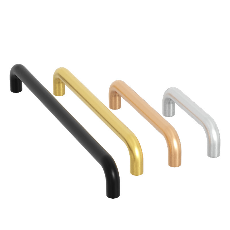 Modern European-style solid thickened aluminum alloy door handles, cabinet and wardrobe door and drawer handles, golden space aluminum handles Item Picture
