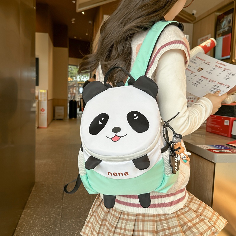 Cute panda backpack for kindergarten 2024 New style schoolbag, large-capacity children's fun and fashionable travel backpack details Picture