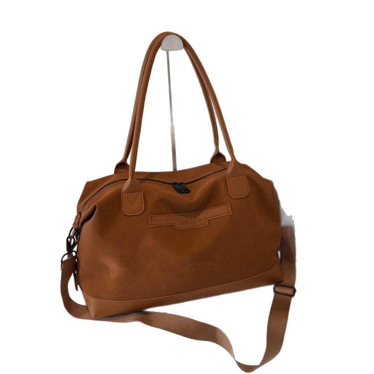 New cross-border travel luggage bag for women, lightweight, durable, soft leather-like fitness bag, short-distance travel and boarding storage bag Item Picture