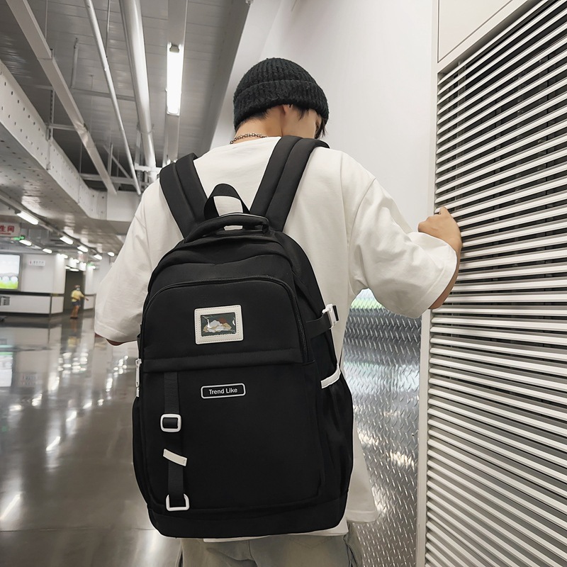 New college-style fashionable and casual student schoolbag, large-capacity backpack for female high school students, ultra-light and load-reducing backpack details Picture