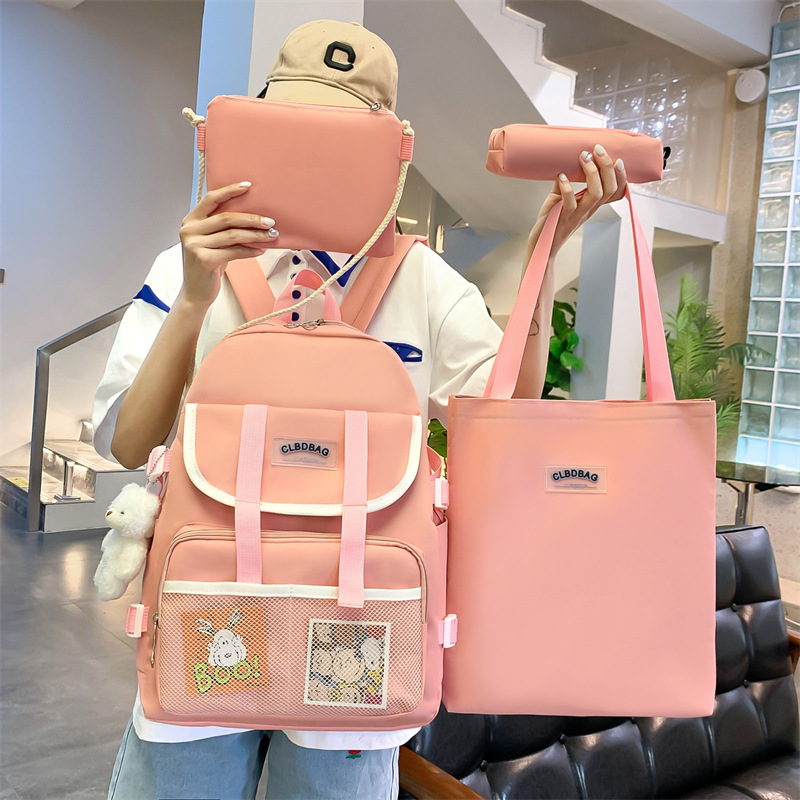 New Korean-style primary school schoolbag set, ins campus style, Harajuku student schoolbag, girls' backpack, trendy wholesale full figure