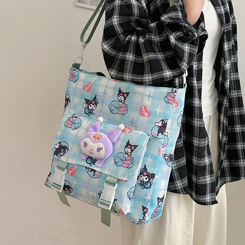 Primary school student's handbag, junior high school student's crossbody bag, interest class cartoon tutorial bag, children's large-capacity single-shoulder art bag details Picture
