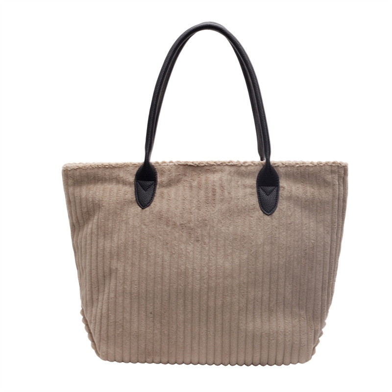 2024 New stylish and chic commuter single-shoulder bag, corduroy large-capacity retro tote handbag, trendy women's bag Item Picture