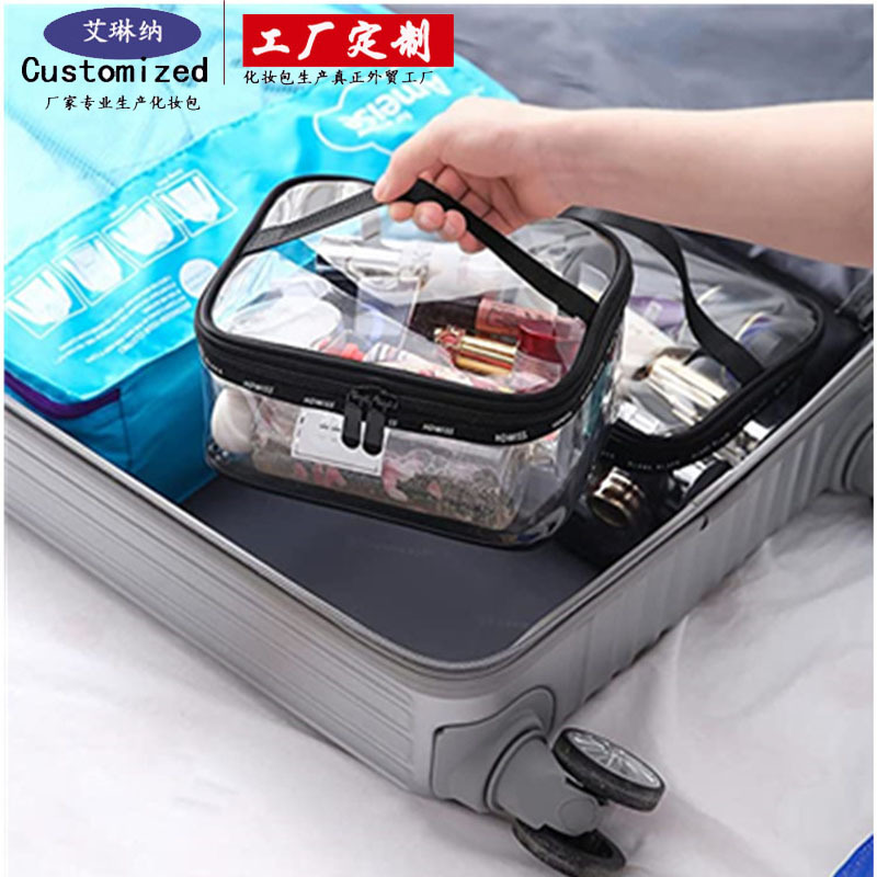 Amazon cross-border waterproof cosmetic box, travel storage, airport security check cosmetic bag, transparent cosmetic bag processing and customization Application Scenario