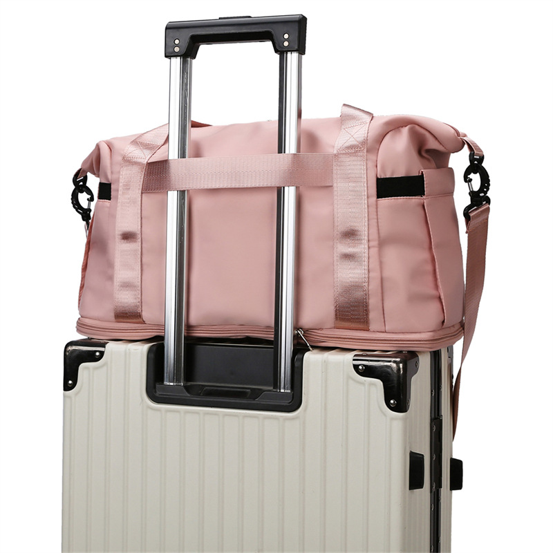 Large-capacity, lightweight, dry and wet separated storage luggage bag for women, sports and fitness bag, independent shoe compartment Specification drawing